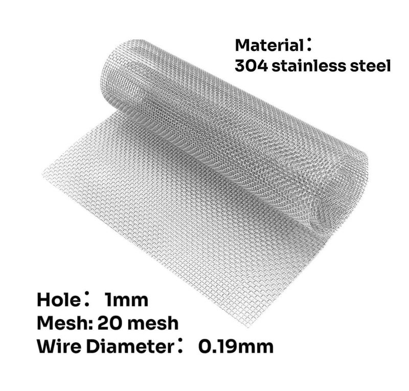 MSJSZP 20 Mesh 304 Stainless Steel Wire Mesh - 40×300cm (15.7×118 Inch) 0.19mm, Rustproof for Garden, Pet Cage & Vent Bug Control - Image 2